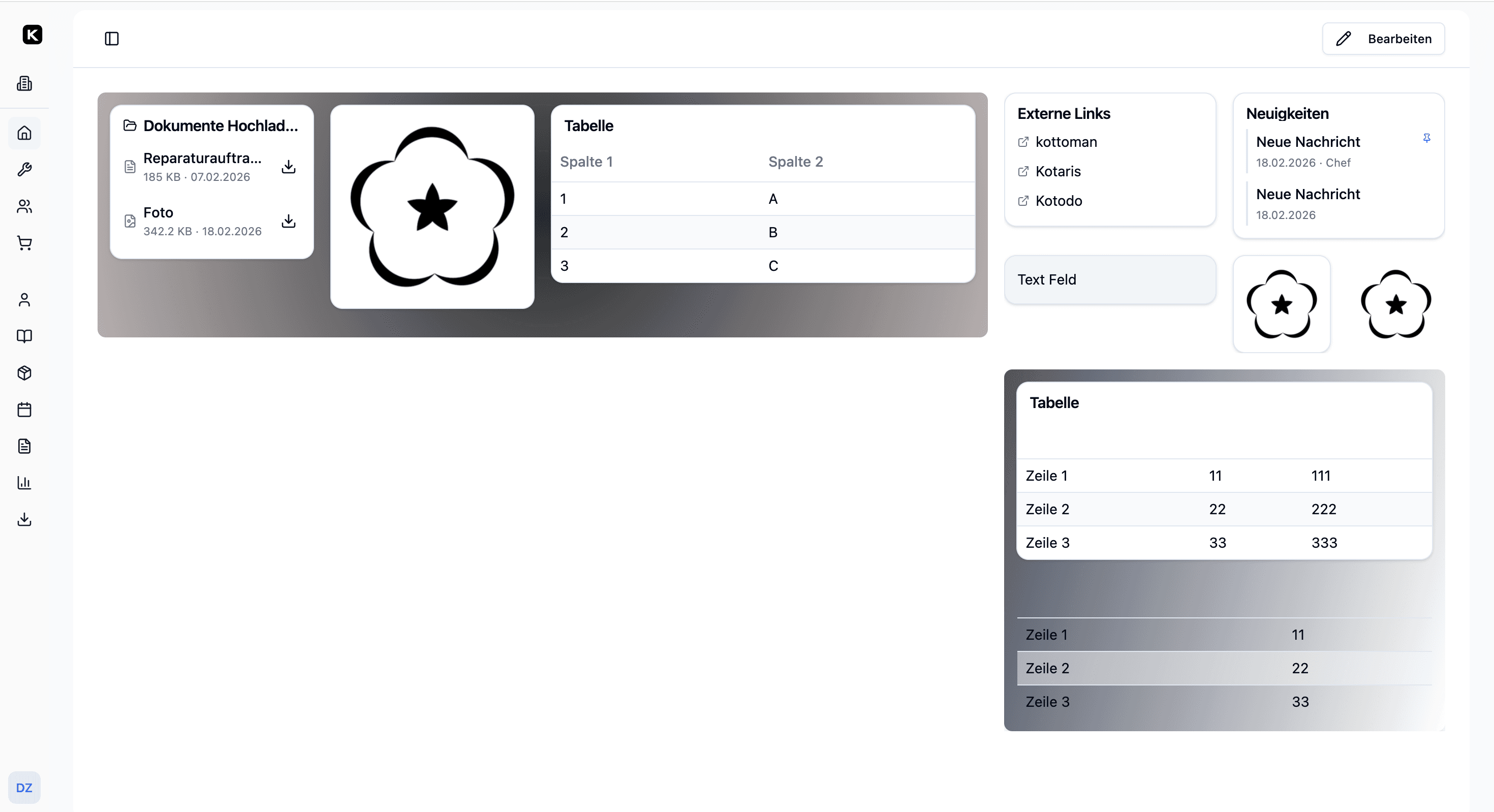 Kotaris Dashboard — Übersicht über Reparaturaufträge, Kunden und Umsatz