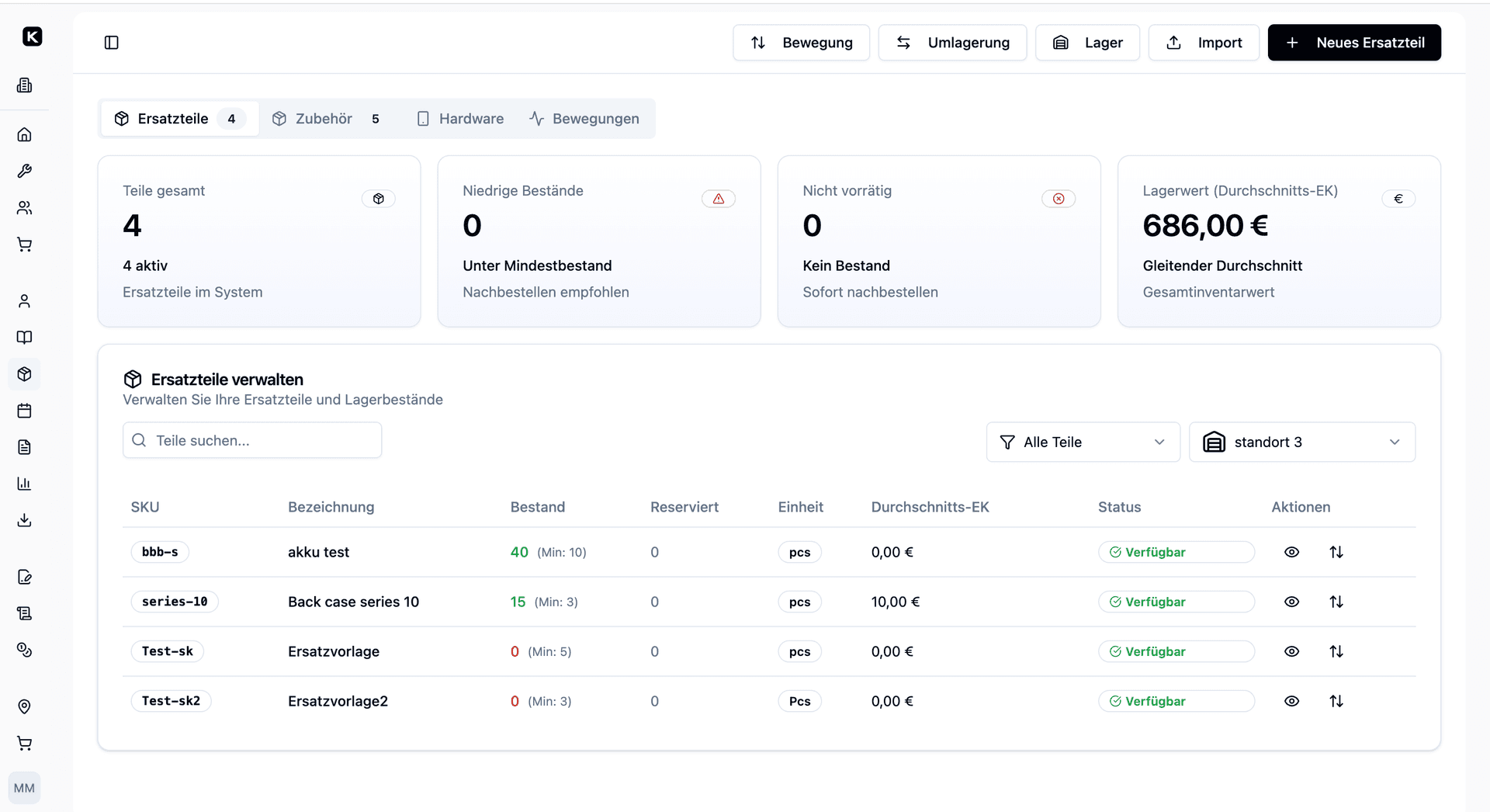 Kotaris Lagerverwaltung
