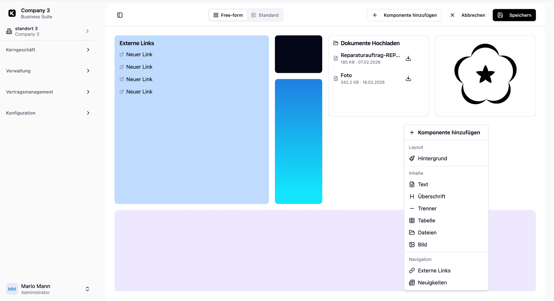 Kotaris Dashboard Übersicht